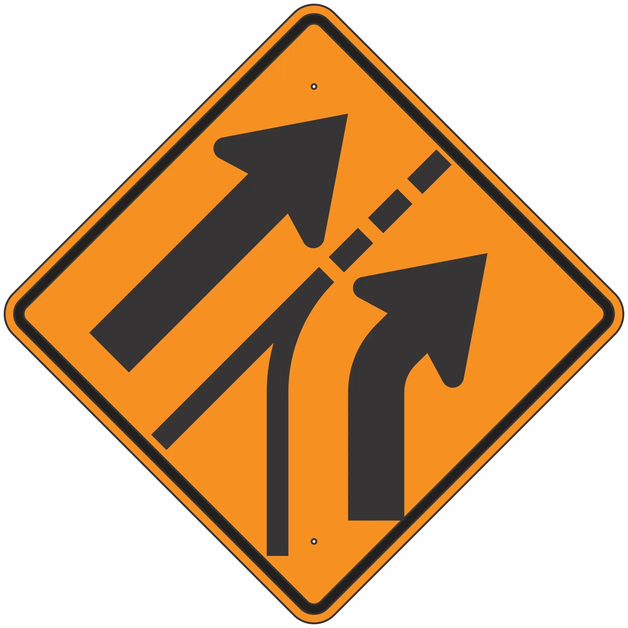 W4-6 Entering Roadway Added Lane Sign – Evangeline Specialties