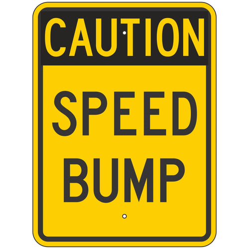 W404_3  Caution Speed Bump Sign 18