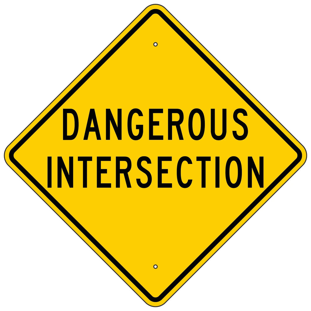 W41 Sign W41-1 Dangerous Intersection Sign – Evangeline Specialties