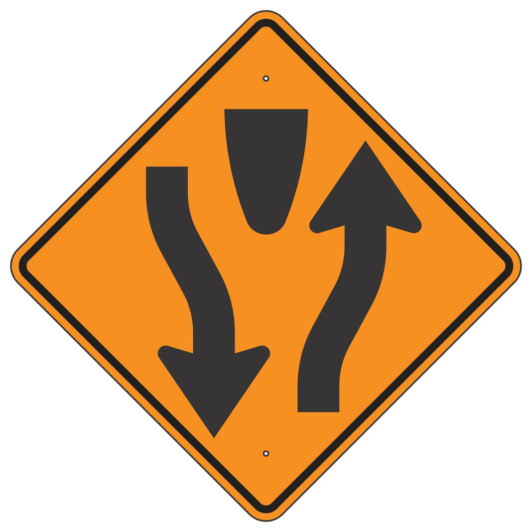 W6-1 Divided Highway Sign