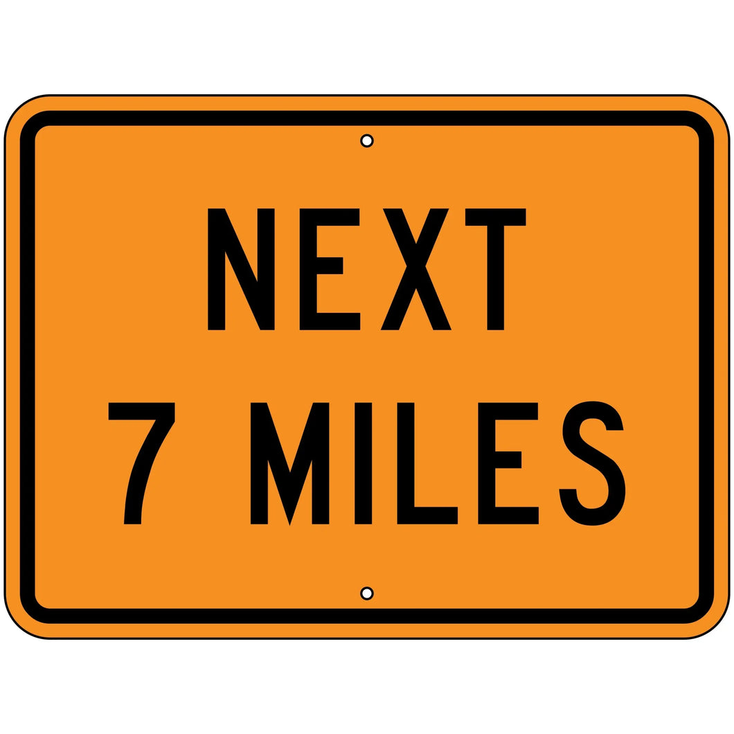 W7-3AP Next __ Miles Sign