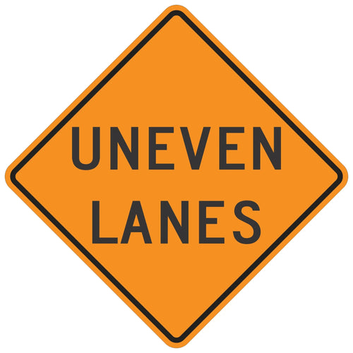 W8-11 Uneven Lanes - Roll-Up Sign