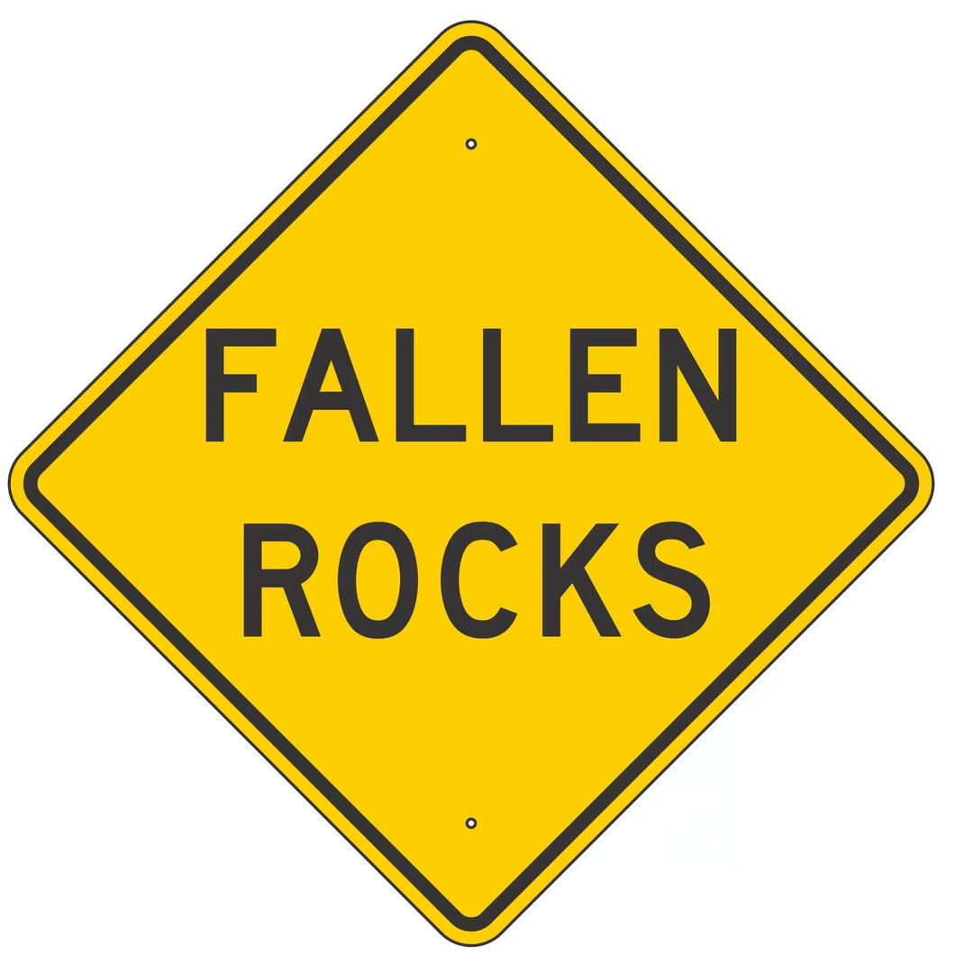 W8-14 Fallen Rocks Sign