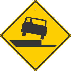 W8-17 Shoulder Drop-Off (Symbol) Sign