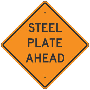 W8-24 Steel Plate Ahead Sign