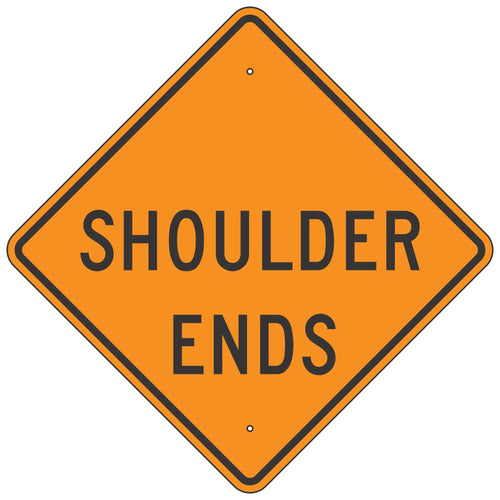W8-25 Shoulder Ends Sign