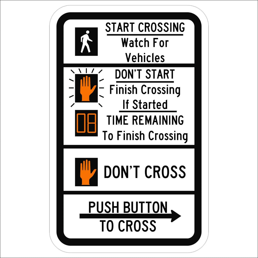 R10-3E Pedestrian Traffic Signal Sign – Evangeline Specialties
