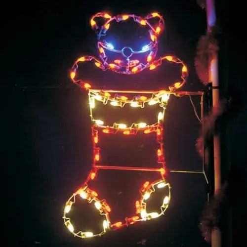 4' Silhouette Bear in Stocking