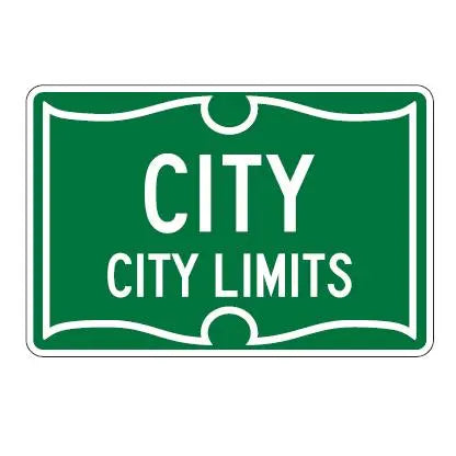 City Limit Colonial Border Sign