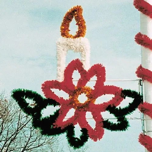 5-1/2' Garland Candle in Poinsettia Spray