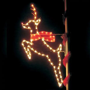 7' Silhouette Leaping Deer with Scarf