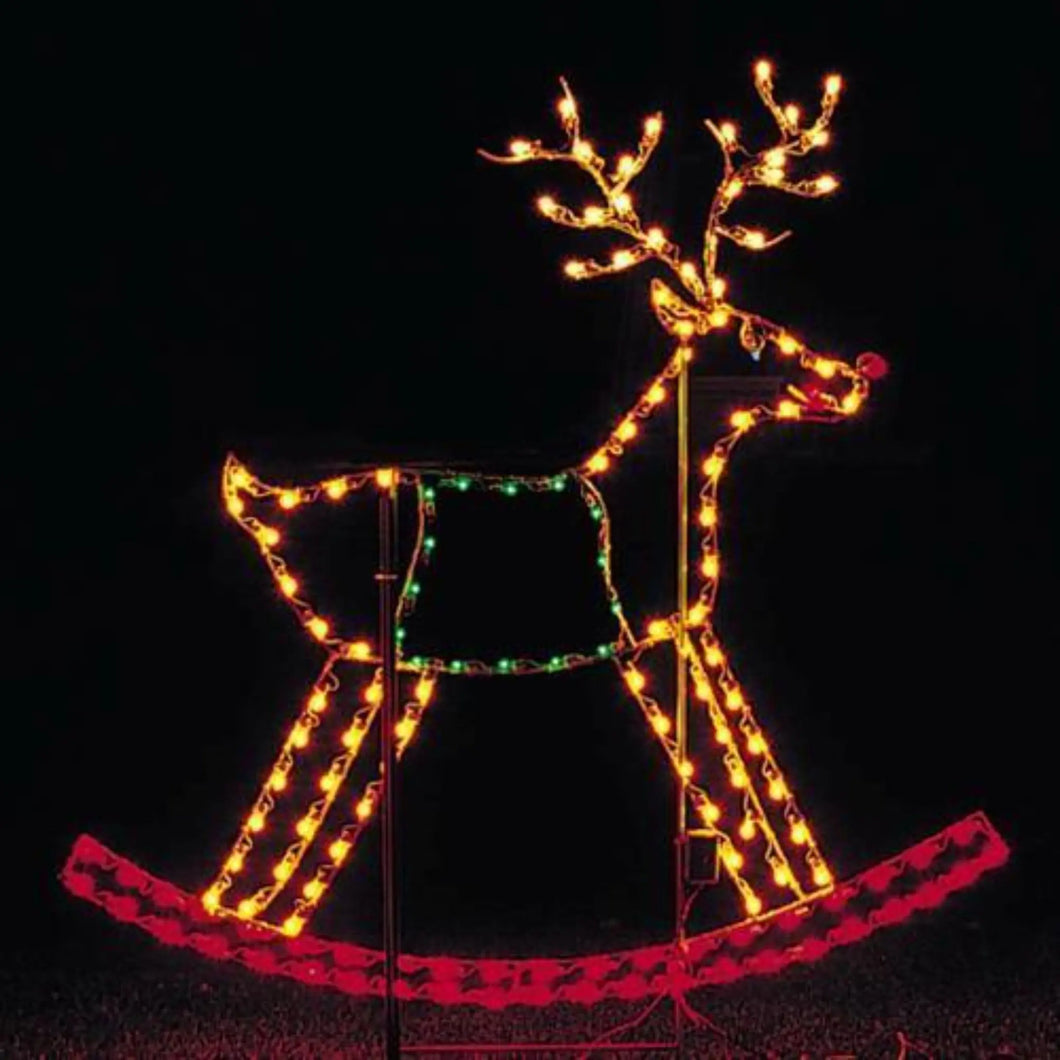 7' Rocking Reindeer Lighted Decoration