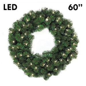 60" Pine Wreath Commercial Grade LED - Warm White | PK-1