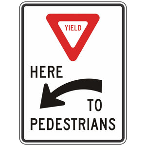R1-5AL Yield Here to Pedestrians Sign 36"X48"