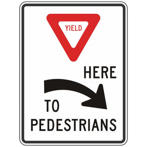R1-5AR Yield Here to Pedestrians Sign 36"X48"