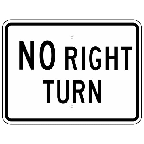 R3-1P NO Right Turn Sign 24