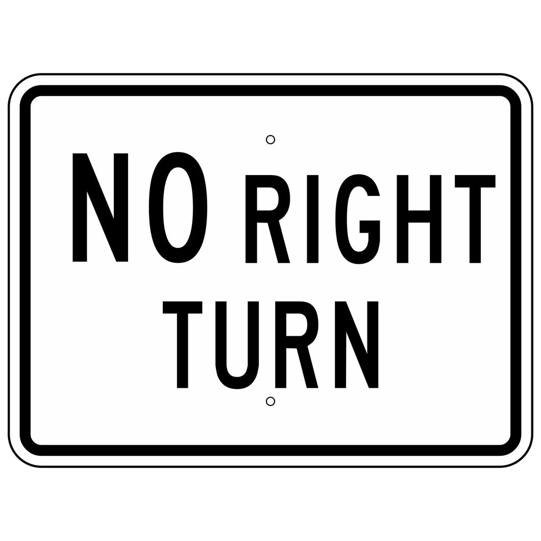 R3-1P NO Right Turn Sign 24