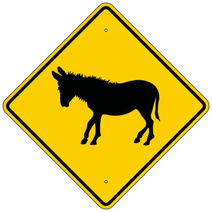 W11-19 Donkey Crossing Sign