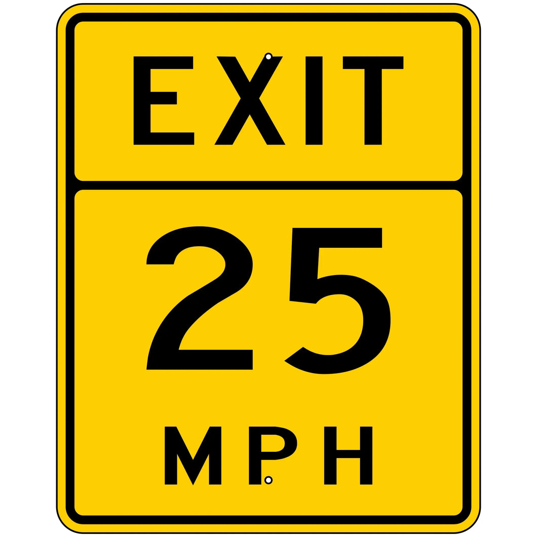 W13-2 Exit Advisory Exit Speed Sign