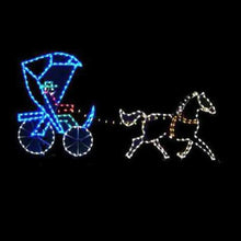 Load image into Gallery viewer, 7&#39; Horse &amp; Buggy Yard Decoration